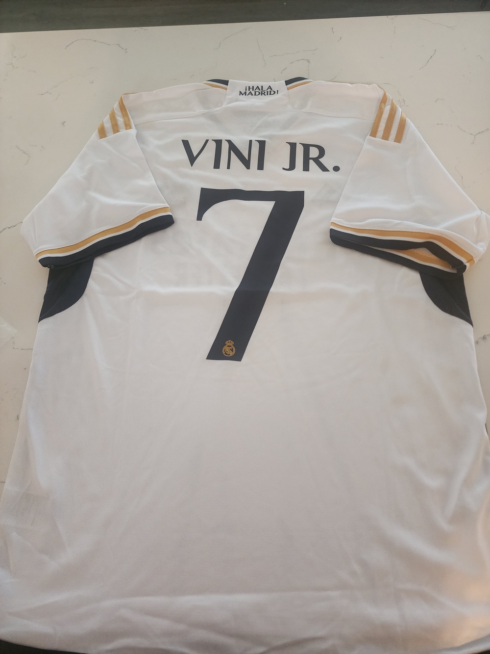 adidas White VINI JR. #7 Real Madrid Football Jersey